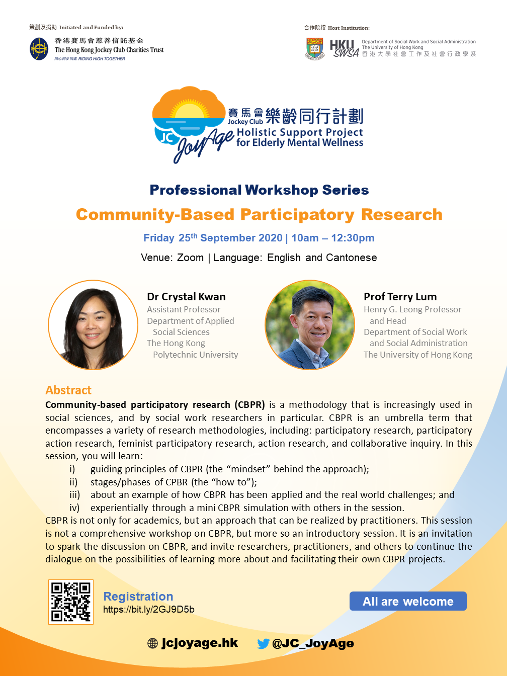 Professional Workshop Series – Community-Based Participatory Research on 25 September 2020