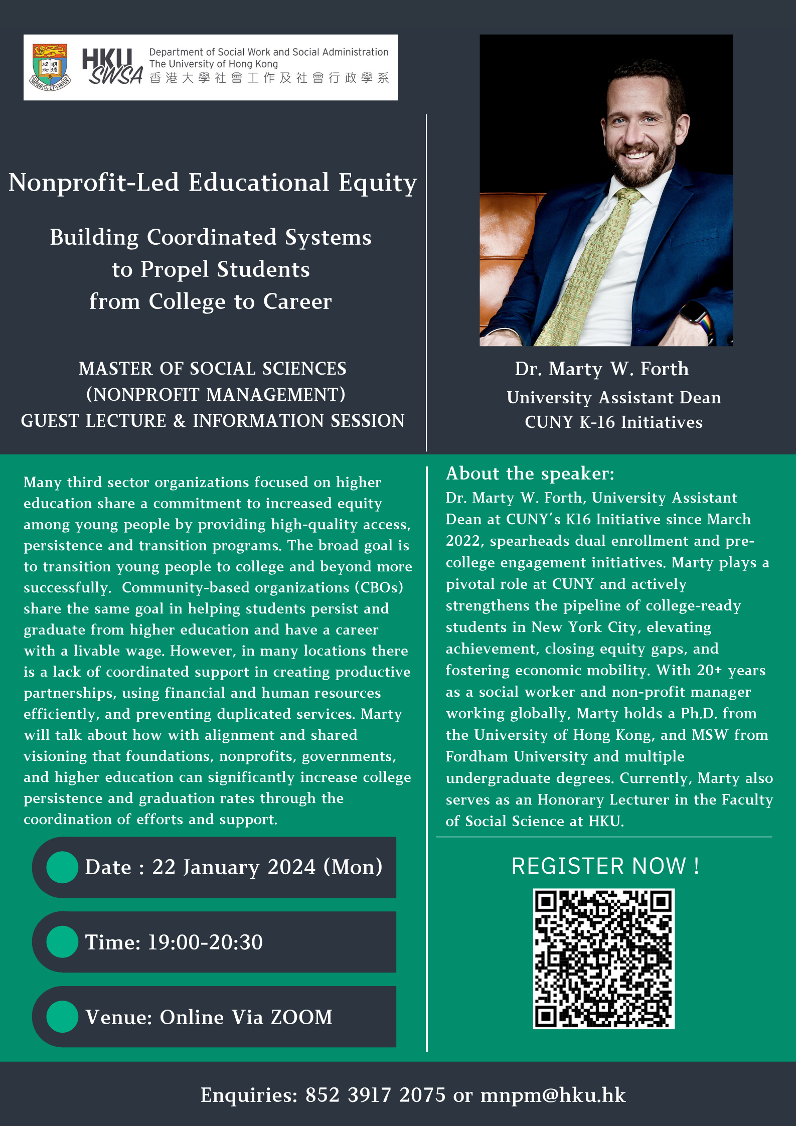 Nonprofit-Led Educational Equity (MNPM Guest Lecture & Information Session) on 22 January 2024