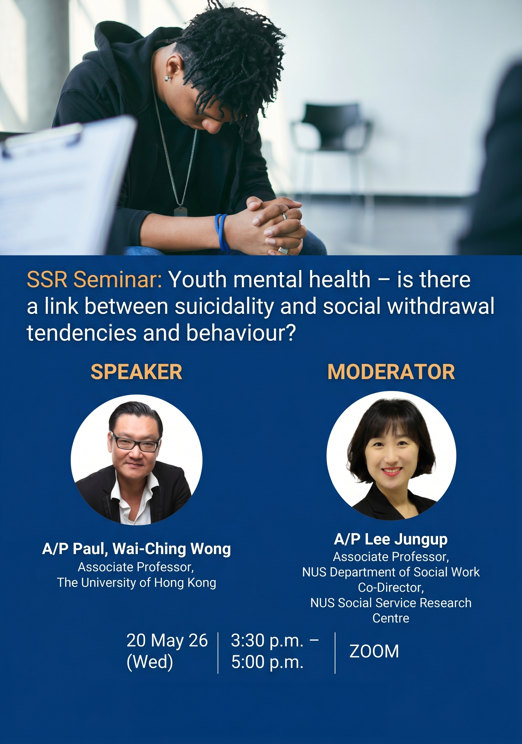 1st SWSA’s Health & Wellbeing Research Cluster Webinar: Youth Mental Health and Social Withdrawal